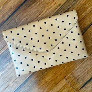 NWT J crew polka dot clutch